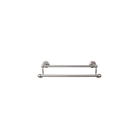 Edwardian 30" Double Towel Bar with Hex Backplate - Antique Pewter