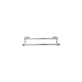 Edwardian 30" Double Towel Bar with Oval Backplate - Polished Chrome