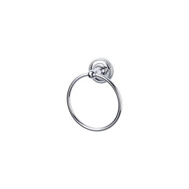 Edwardian Towel Ring with Rope Backplate - Polished Chrome