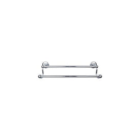 Edwardian 30" Double Towel Bar with Plain Backplate - Polished Chrome