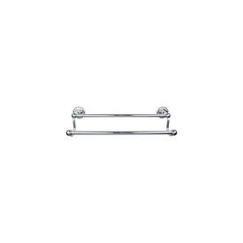 Edwardian 30" Double Towel Bar with Rope Backplate - Polished Chrome