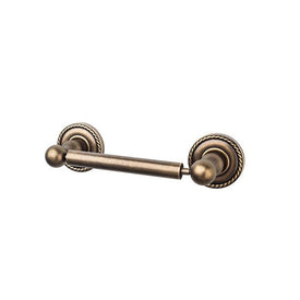 Edwardian Toilet Paper Holder with Rope Backplate - German Bronze