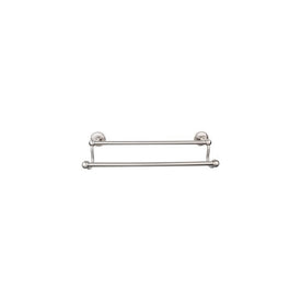Edwardian 24" Double Towel Bar with Beaded Backplate - Brushed Satin Nickel