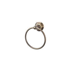 Edwardian Towel Ring with Hex Backplate - German Bronze