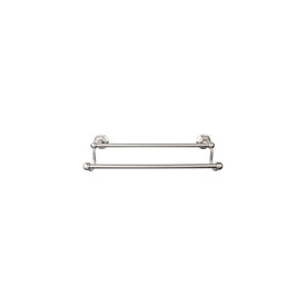 Edwardian 30" Double Towel Bar with Hex Backplate - Brushed Satin Nickel