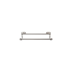 Edwardian 30" Double Towel Bar with Oval Backplate - Brushed Satin Nickel