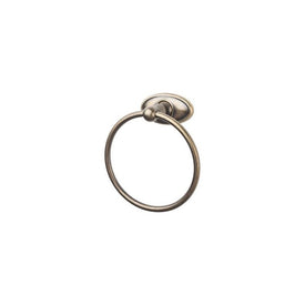 Edwardian Towel Ring with Oval Backplate - German Bronze