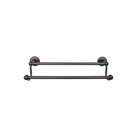 Edwardian 18" Double Towel Bar with Beaded Backplate - Oil Rubbed Bronze