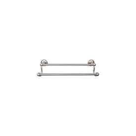 Edwardian 30" Double Towel Bar with Ribbon Backplate - Brushed Satin Nickel