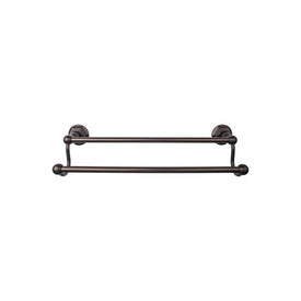 Edwardian 18" Double Towel Bar with Hex Backplate - Oil Rubbed Bronze