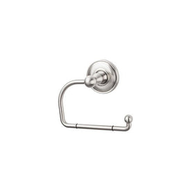 Edwardian Open Post Toilet Paper Holder with Plain Backplate - Brushed Satin Nickel