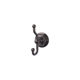 Edwardian Double Robe Hook with Hex Backplate - Oil Rubbed Bronze