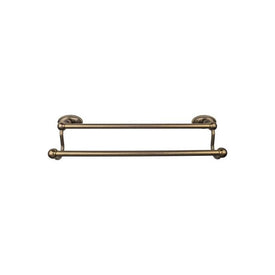 Edwardian 18" Double Towel Bar with Oval Backplate - German Bronze