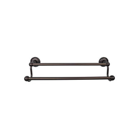 Edwardian 18" Double Towel Bar with Ribbon Backplate - Oil Rubbed Bronze
