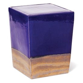 Two Glaze Square Outdoor Cube Accent Tables Set of 2