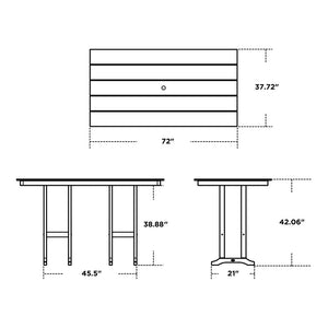FBT3772WH Outdoor/Patio Furniture/Outdoor Tables