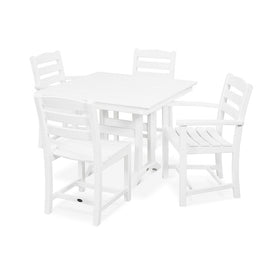 La Casa Cafe Five-Piece Farmhouse Trestle Dining Set - White