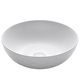 Viva 16.5" D x 5.5" H Round White Porcelain Bathroom Vessel Sink
