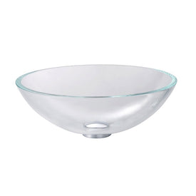 Glass Vessel Sink with Pop-Up Drain and Mounting Ring