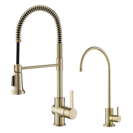 Britt Commercial-Style Kitchen Faucet and Purita Water Filter Faucet Combo