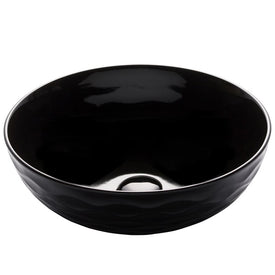Viva 16.5" D x 5.5" H Round Black Porcelain Bathroom Vessel Sink