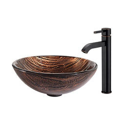 Gaia Glass Vessel Sink with Ramus Faucet