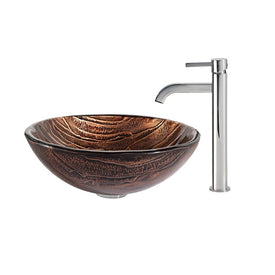 Gaia Glass Vessel Sink with Ramus Faucet