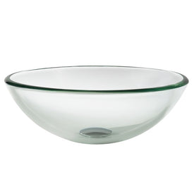 14" Round Clear Glass Bathroom Vessel Sink