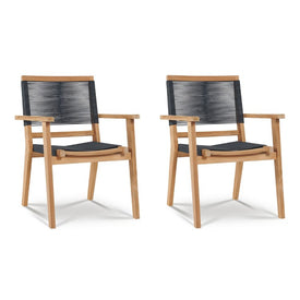 Oslo Teak Outdoor Stacking Armchairs Set of 2
