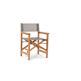 Director Teak Folding Outdoor Chair in Taupe