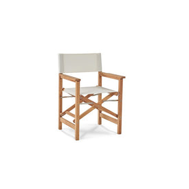 Director Teak Folding Outdoor Chair in White