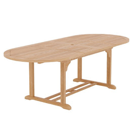 January Oval Teak Outdoor Dining Table with Double Extensions