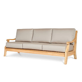 Sonoma Teak Deep Seating Outdoor Sofa with Sunbrella Antique Beige Cushion