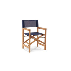 Director Teak Folding Outdoor Chair in Blue