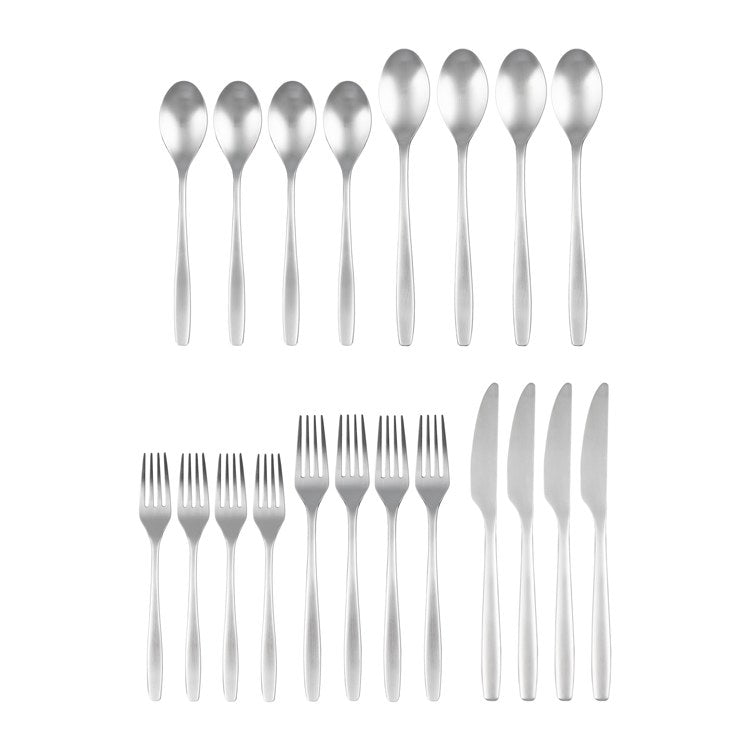 Cambridge Silversmiths Beacon Black Satin 20-Piece Flatware Set