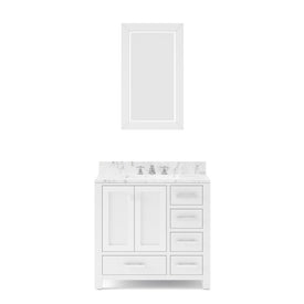Madison 36" Single Bathroom Vanity in Pure White with Mirror and Faucet(s)