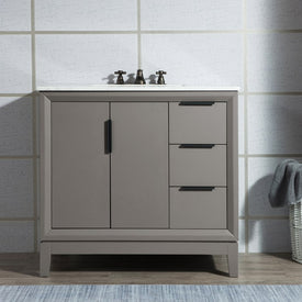 Elizabeth 36" Single Bathroom Vanity in Cashmere Gray w/ Carrara Marble Top and Faucet(s)