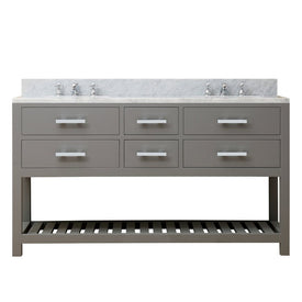 Madalyn 60" Double Bathroom Vanity in Cashmere Gray with Faucet