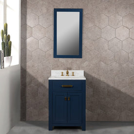 Madison 24" Single Bathroom Vanity in Monarch Blue with Carrara Marble Top and Faucet
