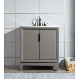 Elizabeth 30" Single Bathroom Vanity in Cashmere Gray w/ Carrara Marble Top and Faucet(s)