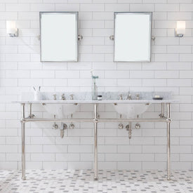 Embassy 72" Double Wash Stand, P-Trap, and Top and Basin included in Polished Nickel (PVD)