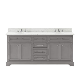Derby 72" Double Bathroom Vanity in Cashmere Gray with Faucet
