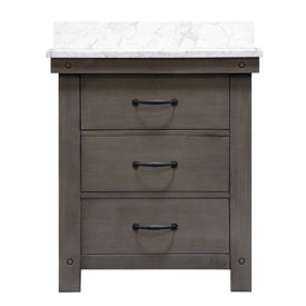 Aberdeen 30" Single Bathroom Vanity in Grizzle Gray with Faucet and Carrara White Marble Top