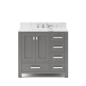 Madison 36" Single Bathroom Vanity in Cashmere Gray with Faucets