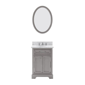 Derby 24" Single Bathroom Vanity in Cashmere Gray with Framed Mirror