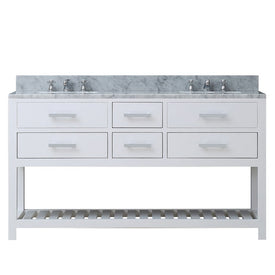 Madalyn 60" Double Bathroom Vanity in Pure White with Faucet