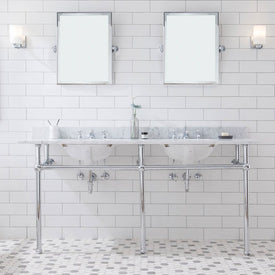Embassy 72" Double Wash Stand, P-Trap, and Top and Basin included in Chrome