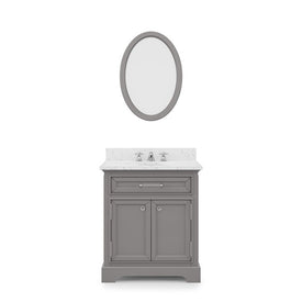 Derby 30" Single Bathroom Vanity in Cashmere Gray with Framed Mirror and Faucet