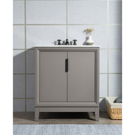 Elizabeth 30" Single Bathroom Vanity in Cashmere Gray w/ Carrara Marble Top