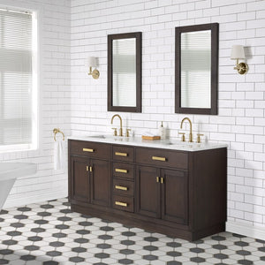 CH72C-0614BK Bathroom/Vanities/Double Vanity Cabinets with Tops